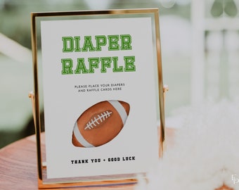 Football Diaper Raffle Baby Shower Sign Template | VINCE Collection