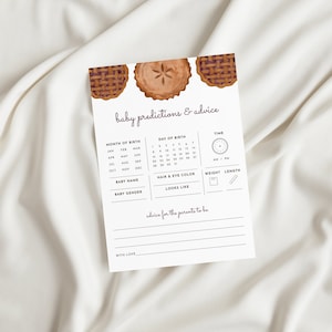 Cutie Pie Baby Predictions and Advice Baby Shower Game Template | ROANNA Collection