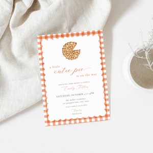 Orange Cutie Pie Baby Shower Invitation Template for Fall Pumpkin Pie Baby Shower Invite | AMBER Collection