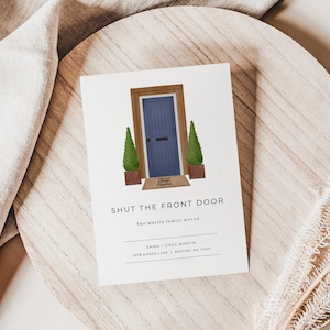 Funny Moving Announcement Template with Front Door | VESTA Collection