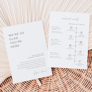 Modern Minimalist Wedding Welcome Letter & Weekend Itinerary Template | MORGAN Collection