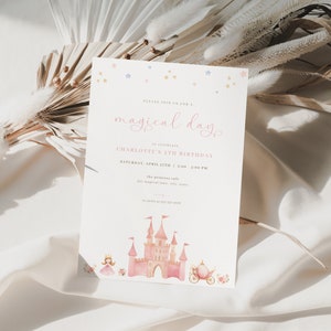 Fairy Tale Princess Birthday Party Invitation Template for Pink Princess Magical Day Birthday | EUGENIE Collection