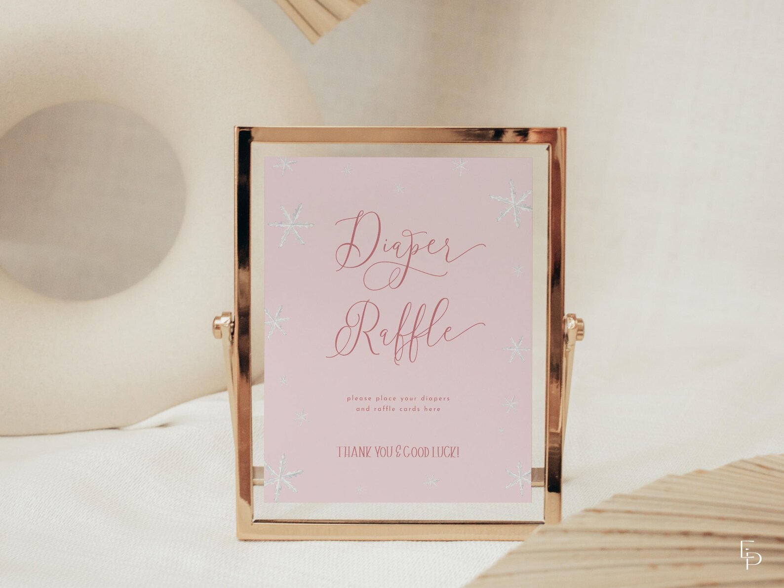 Baby It's Cold Outside Diaper Raffle Sign Template for Pink Winter ...