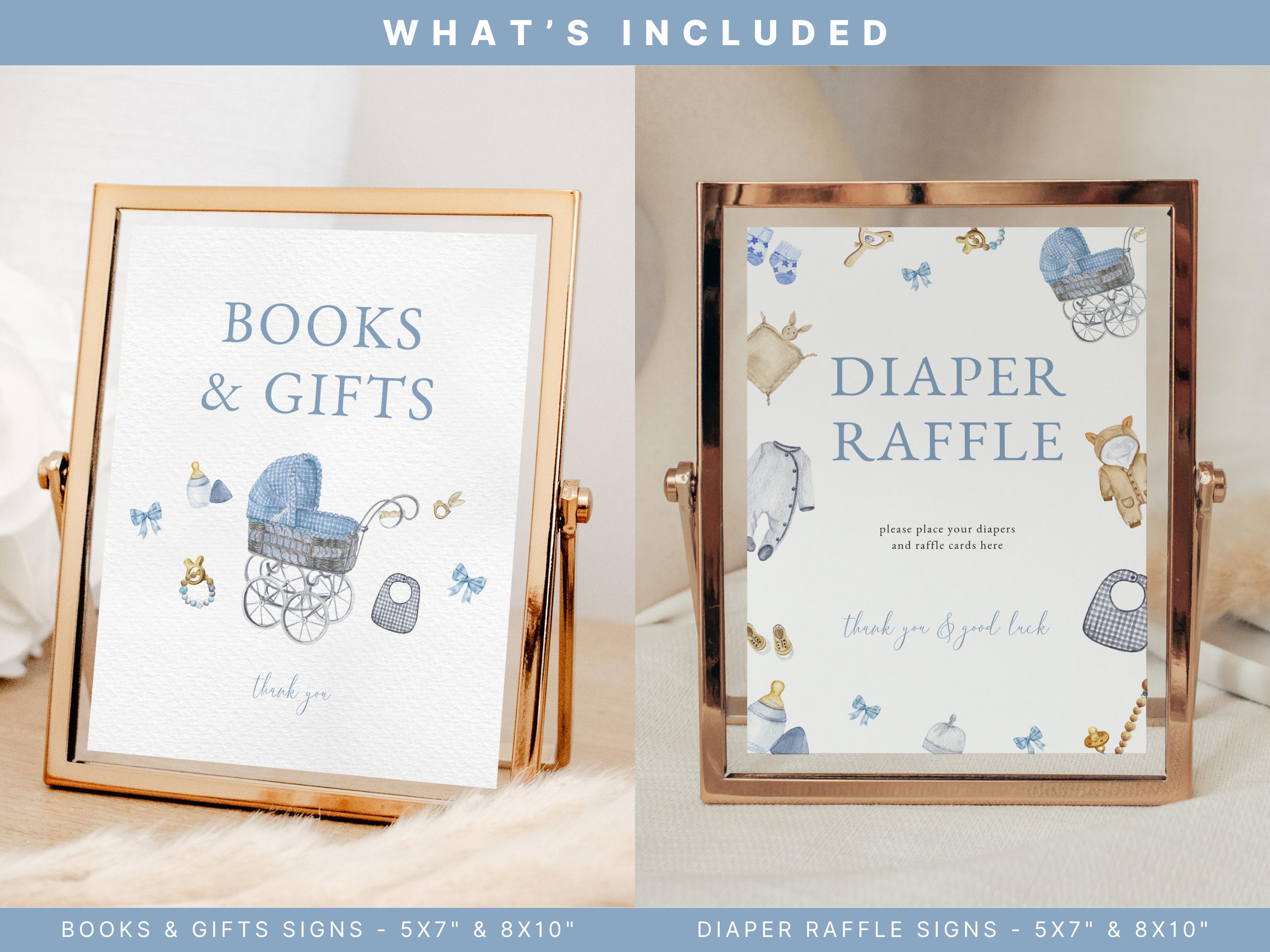 Blue It's a Boy Baby Shower Invitation Bundle Template Editable Classic ...