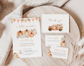 A Little Pumpkin Baby Shower Invitation Bundle Template for Fall Baby Shower Pumpkin Baby Shower Invite Editable Download | ALUMA Collection