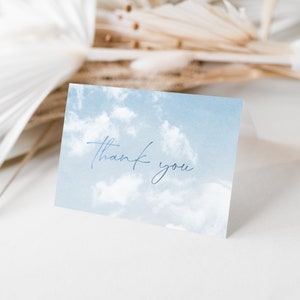Cloud Nine Dankeschön Karten Vorlage für The Bride is On Cloud 9 Bridal Shower | NEPHELE Kollektion