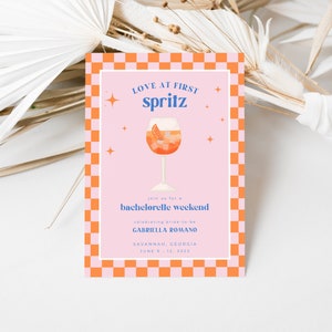 Aperol Spritz Bachelorette Weekend Invite and Itinerary - Etsy