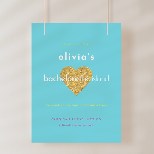 Bachelorette Island Bachelorette Welcome Sign Template | ESHA Collection