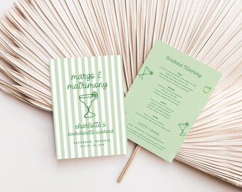 Margs and Matrimony Bachelorette Weekend Invite and Itinerary Template for Margaritas and Matrimony Bach Invitation | AMINTA Collection