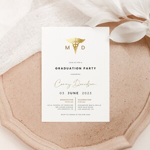 Modern Medical School Graduation Party Invitation Template VEDA Collection image 5