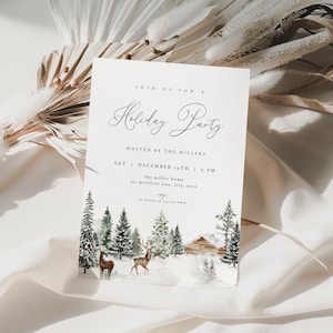 Winter Wonderland Holiday Party Invitation Template for Winter Christmas Party Invite | KARI Collection