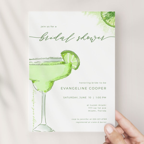 Margs and Matrimony Margarita Bridal Shower Invitation Template | LINNEA Collection