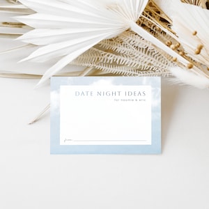 Cloud Nine Date Night Ideas Card Template for The Bride is on Cloud 9 Bridal Shower Insert | NEPHELE Collection