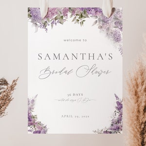 Lilac Bridal Shower Welcome Sign Template | SUREN Collection - Etsy