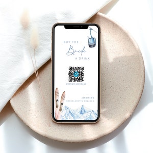 Winter Ski Bachelorette Venmo Buy the Bride a Drink Instagram Story Template | ALBA Collection