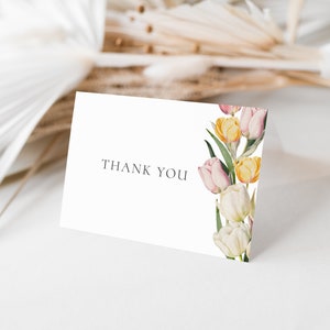 Moderne Minimalistische Tulpe Danke Karten Vorlage | LALEH Kollektion