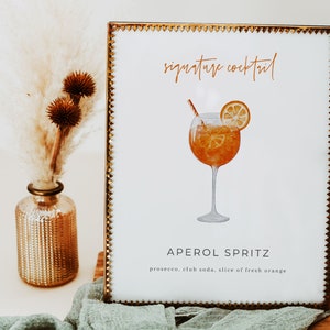 Signature Cocktail Aperol Spritz Sign Template | NEROLA Collection
