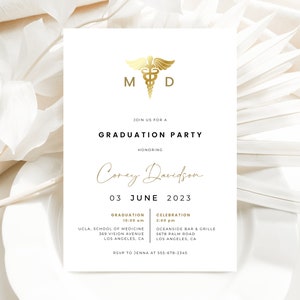 Modern Medical School Graduation Party Invitation Template VEDA Collection image 4