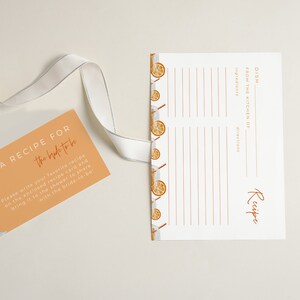 Aperol Spritz Bridal Shower Recipe Enclosure Card Bundle Template | NEROLA Collection