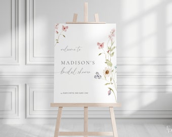Simple Love in Bloom Bridal Shower Welcome Sign Template for Wildflower Bridal Shower Poster | CEREALIA Collection