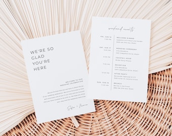 Modern Minimalist Wedding Welcome Letter & Weekend Itinerary Template | MORGAN Collection