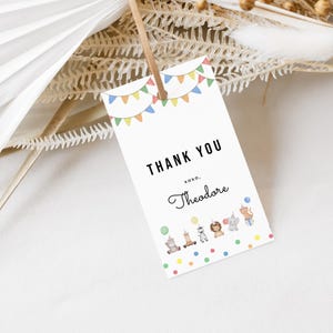 Party Animals Birthday Favor Tag Template for Party Animals Zoo Safari Birthday Party Favor Tags | HAIDER Collection