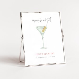Signature Cocktail Bikinis and Martinis Sign Template | MYHA Collection