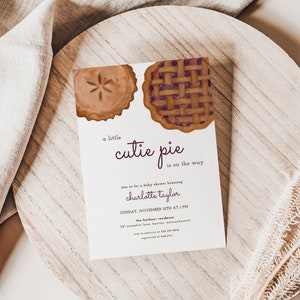 Cutie Pie Baby Shower Invitation Template for Fall Thanksgiving Baby Shower | ROANNA Collection