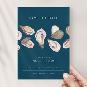 Modern Oyster Save the Date Template for Weddings | GHITA Collection