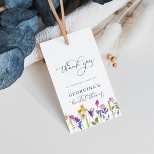 Colorful Floral Bridal Shower Favor Tag Template for Bright Wildflower Shower Favor Tags | GARANCE Collection