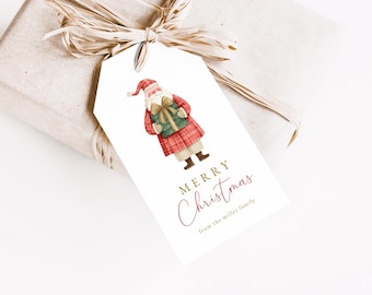 Editable Christmas Gift Tag Printable Template Christmas Present Santa Holiday Favor Tag Merry Christmas Digital Download | ORON Collection
