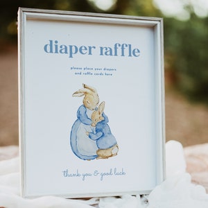 Peter Rabbit Diaper Raffle Sign Peter Rabbit Diaper Raffle Baby Shower Sign Template | BEATRIX ...