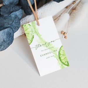 Lime Margarita Bridal Shower Favor Tag Template | LINNEA Collection