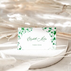 Irish Shamrock Lucky in Love Place Card Template for St. Patrick's Bridal Shower Name Card or Buffet Card | ERIN Collection