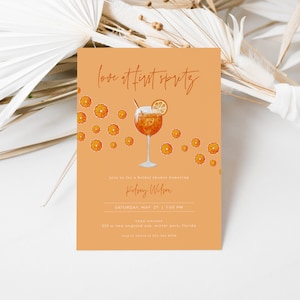 Love at First Spritz Aperol Spritz Bridal Shower Invitation Template | NEROLA Collection