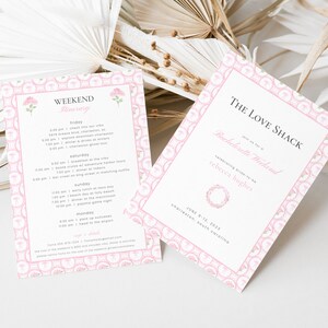 The Love Shack Bachelorette Weekend Invite and Itinerary Template | REBECCA Collection