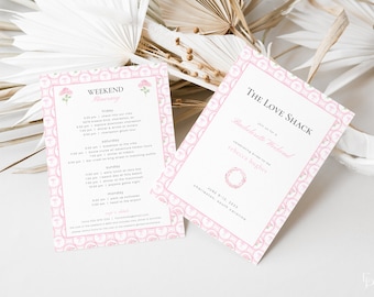 The Love Shack Bachelorette Weekend Invite and Itinerary Template | REBECCA Collection