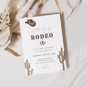 Not Her First Rodeo Baby Shower Invitation Template for Western Cowgirl Baby Shower Invite | LOUELLA Collection