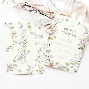 Feminine Wildflower Bridal Shower Invitation Template | FLORENTINA Collection