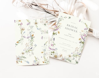 Feminine Wildflower Bridal Shower Invitation Template | FLORENTINA Collection