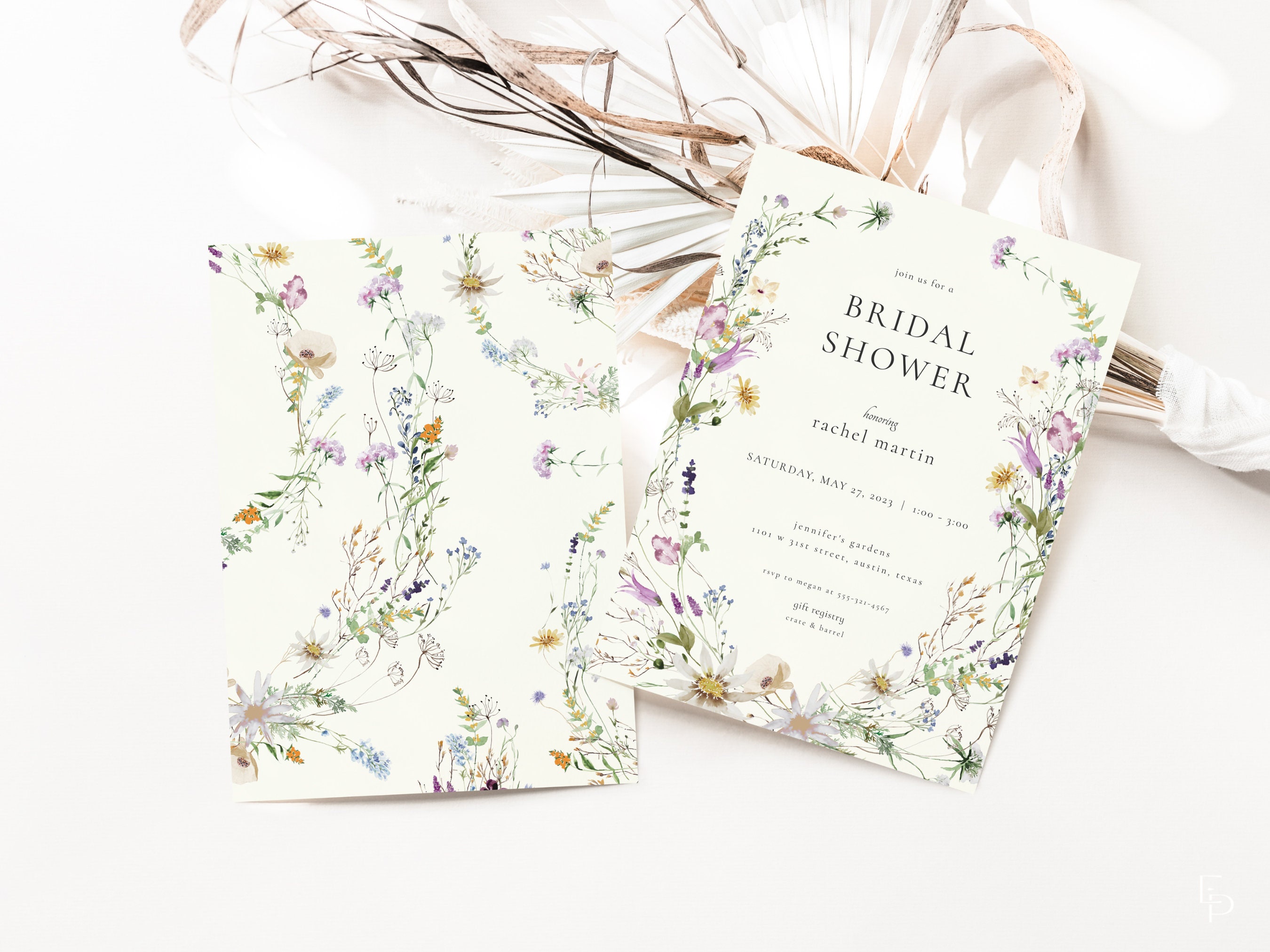 Wildflower Bridal Shower Invitation Template