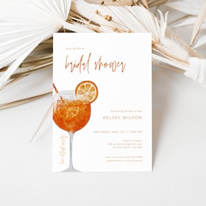 Italian Aperol Spritz Bridal Shower Invitation Template | NEROLA Collection
