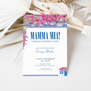Mamma Mia Baby Shower Invitation Template for Mamma Mia Greece Baby Shower Invite | DELIA Collection