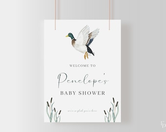 Mallard Duck Baby Shower Welcome Sign Template | PENELOPE Collection