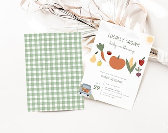 Locally Grown Baby Shower Invitation Template for Farmer's Market Baby Shower | JORJANA Collection