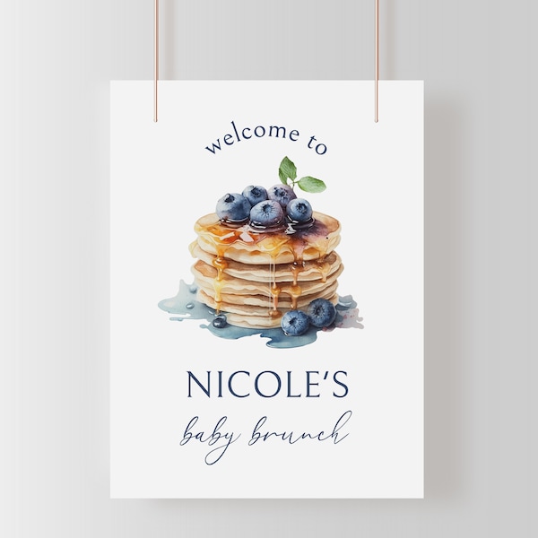 Pancake Baby Brunch Baby Shower Welcome Sign Template | GALETTE Collection