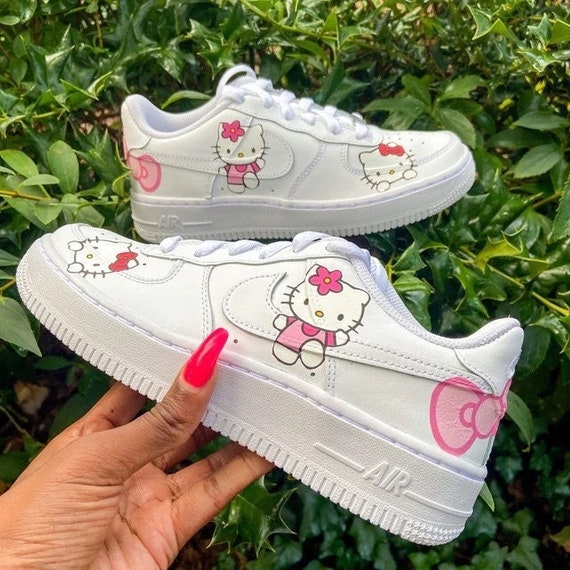 Hello Kitty Custom Nike Air Force 1s Aangepaste Jordan - Etsy België
