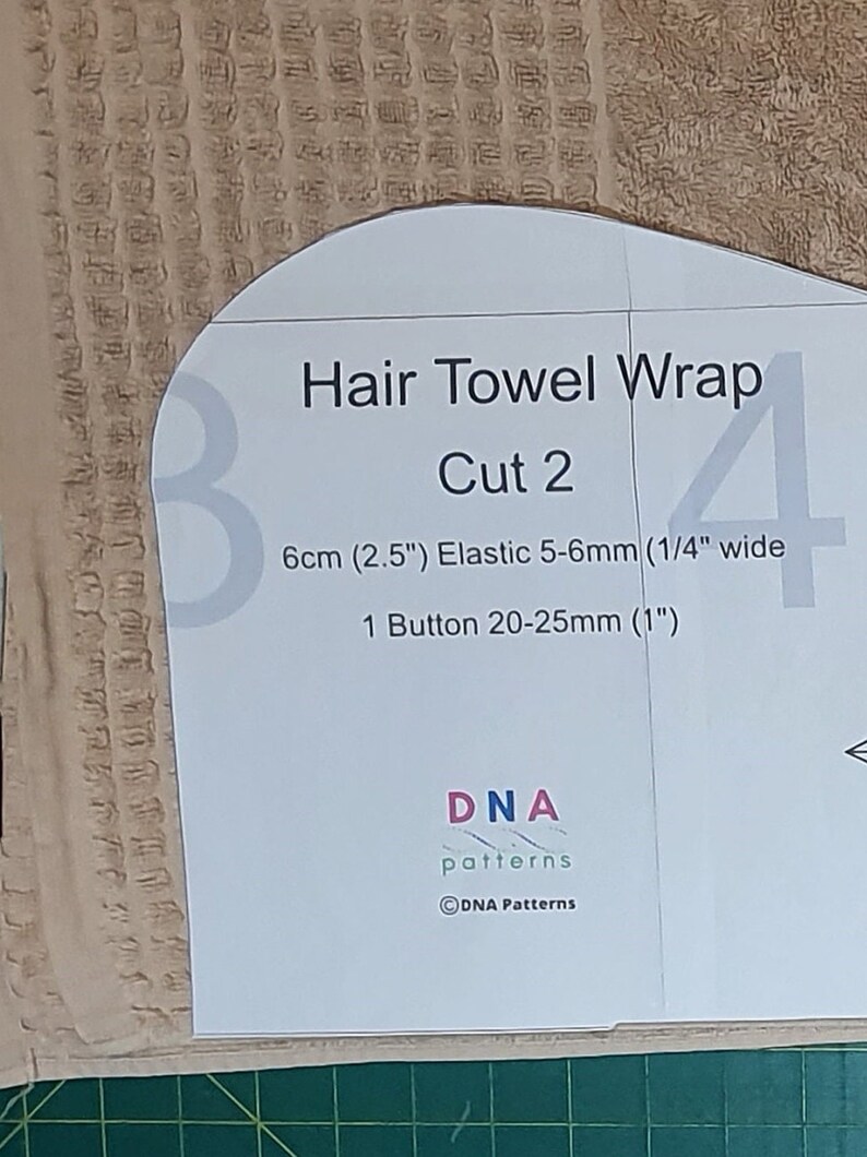 Hair Turban Towel Wrap Sewing Pattern PDF Digital Turban Terry Towelling Wrap Towel Beginner Etsy