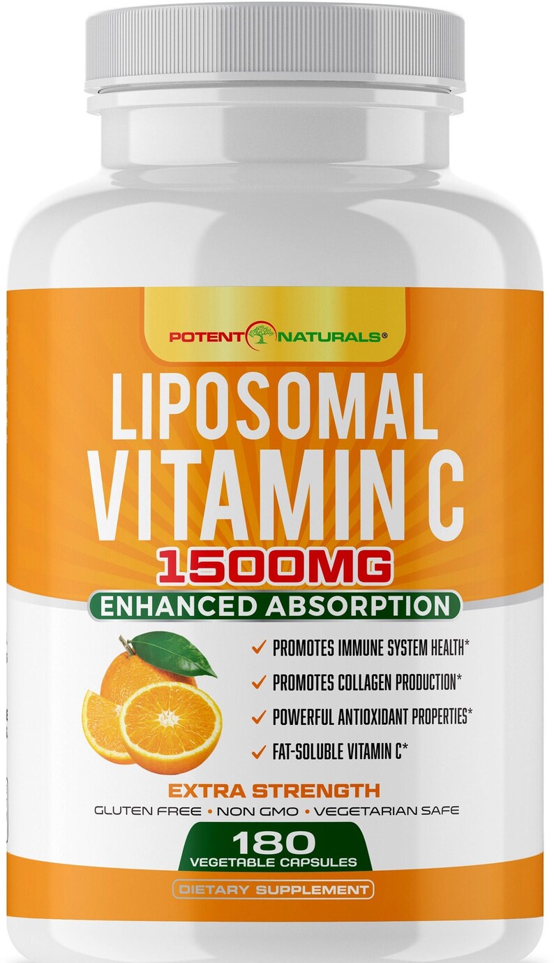 Liposomal Vitamin C 1500mg 180 Vegan Capsules Fat Soluble Vit C