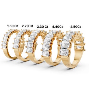 Radiant Diamond Wedding Band for Her, Lab Grown Diamond Half Eternity Band for Engagement Ring, Stackable Anniversary Ring for Women
